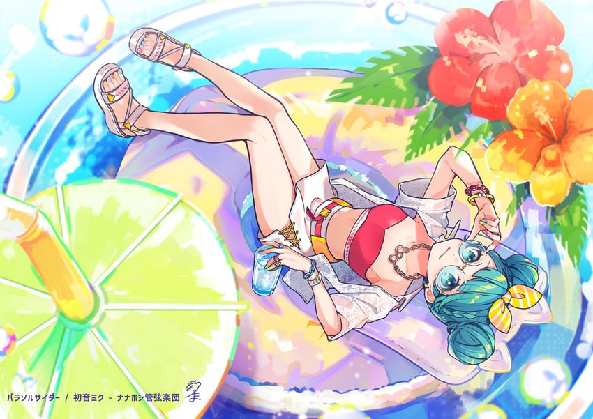 hatsune miku (vocaloid) drawn by tama_(songe)