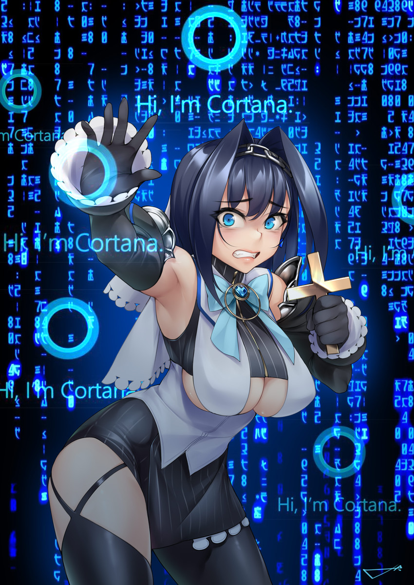 ouro kronii and cortana (hololive and 3 more) drawn by ho2nium
