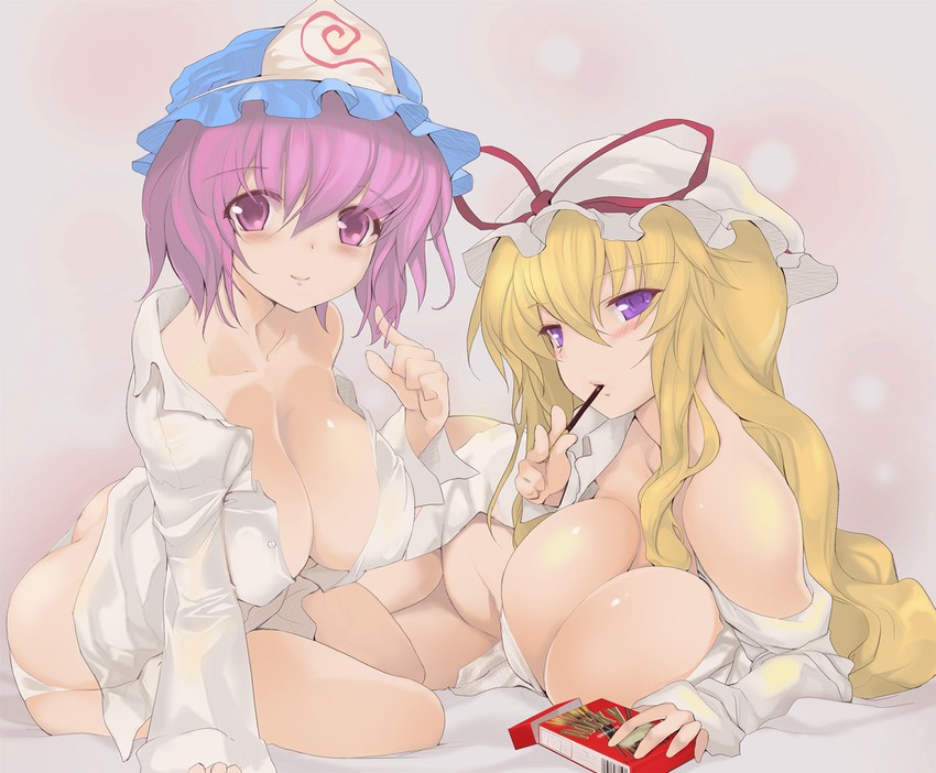 yakumo yukari and saigyouji yuyuko (touhou) drawn by mokomoko_yanakku