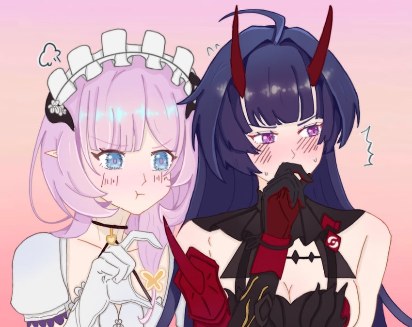 elysia and raiden mei (honkai and 1 more) drawn by autsmmowang