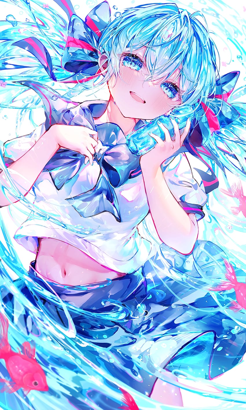 hatsune miku and bottle miku (vocaloid) drawn by noyu_(noyu23386566)