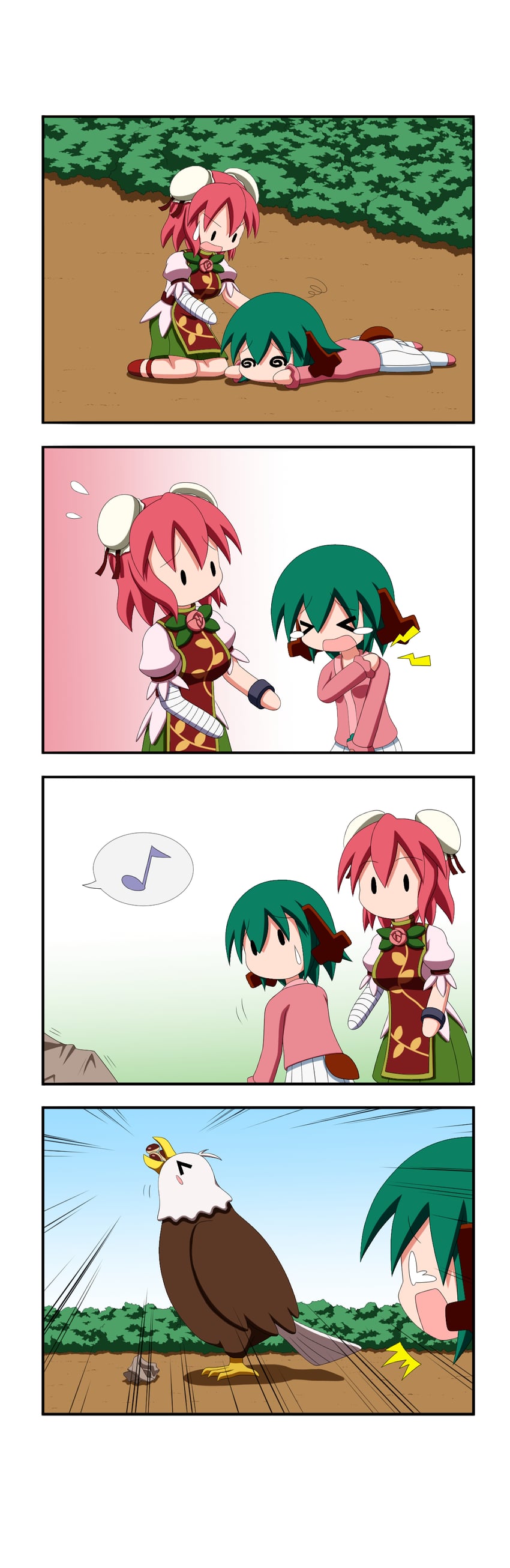 ibaraki kasen, kasodani kyouko, and kanda (touhou) drawn by rakugaki-biyori