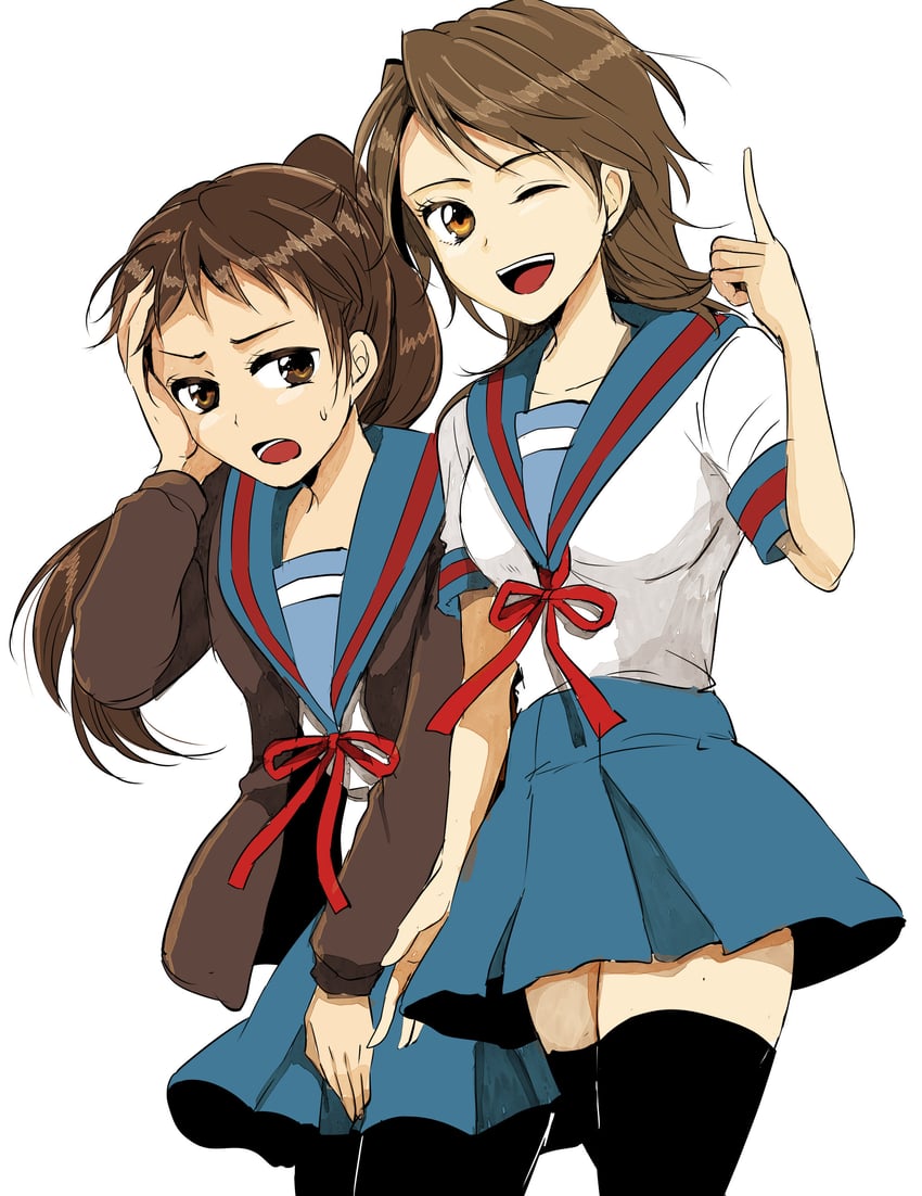 kyonko and koizumi itsuki (suzumiya haruhi no yuuutsu) drawn by haruha_(aeropolis)