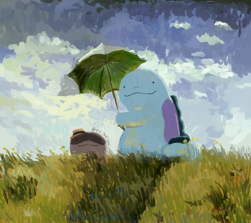 clodsire and quagsire (pokemon and 1 more) drawn by pic_koiwai