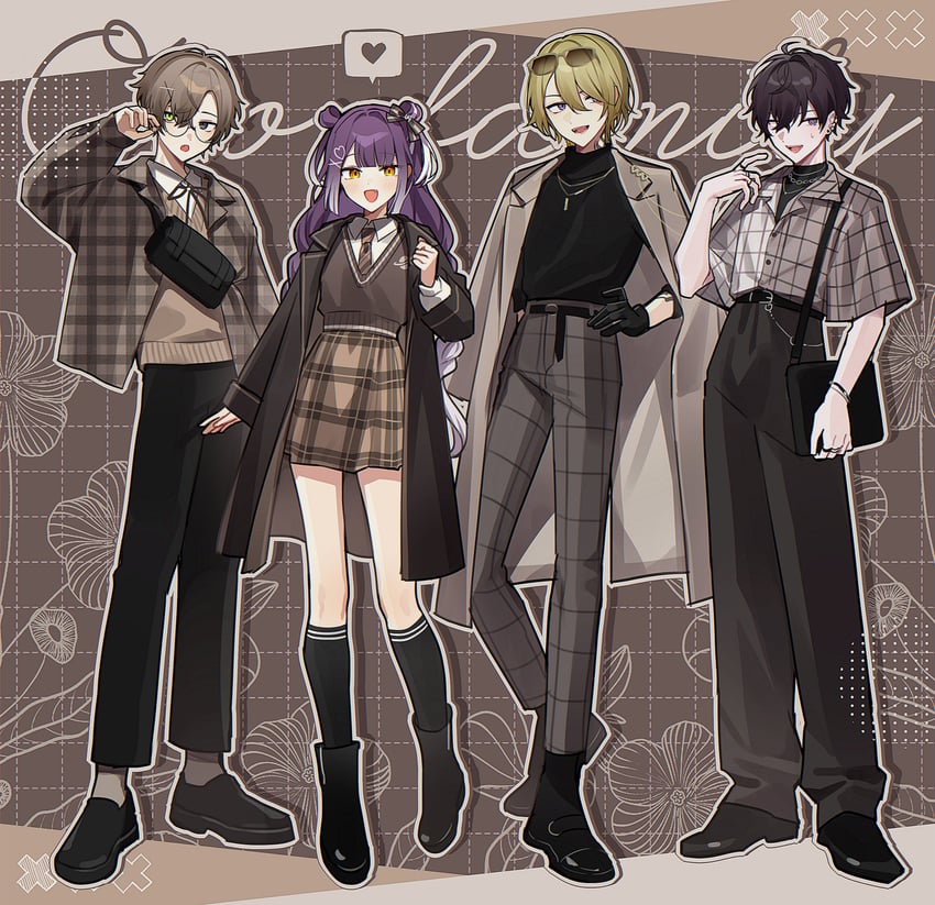 luca kaneshiro, alban knox, saiki ittetsu, and umise yotsuha (nijisanji and 1 more) drawn by waka_(wk4444)