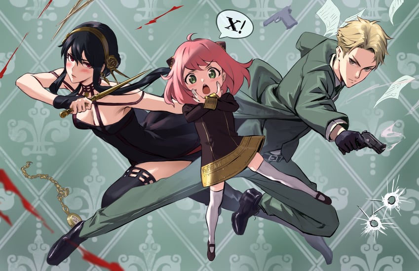 yor briar, anya, and twilight (spy x family) drawn by athenawyrm