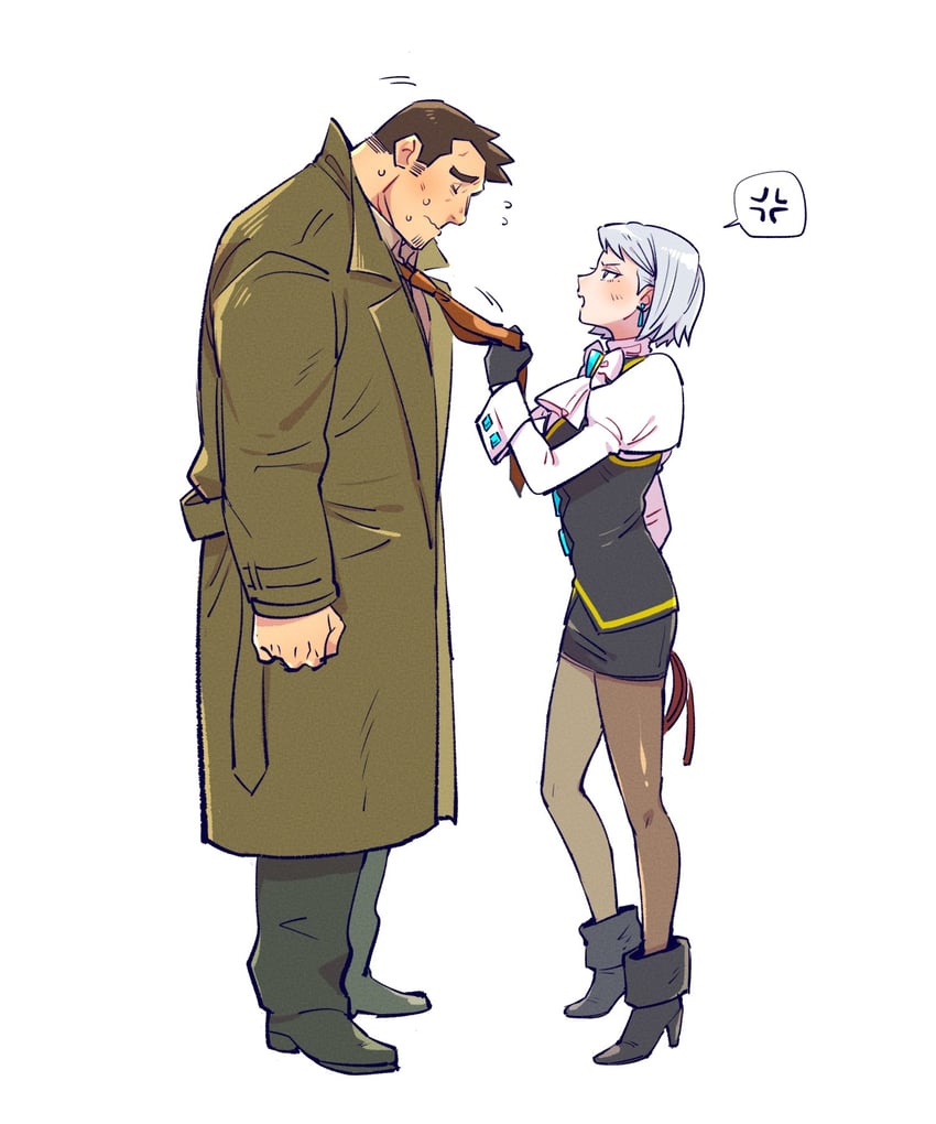 franziska von karma and dick gumshoe (ace attorney) drawn by yowasabimechaoc