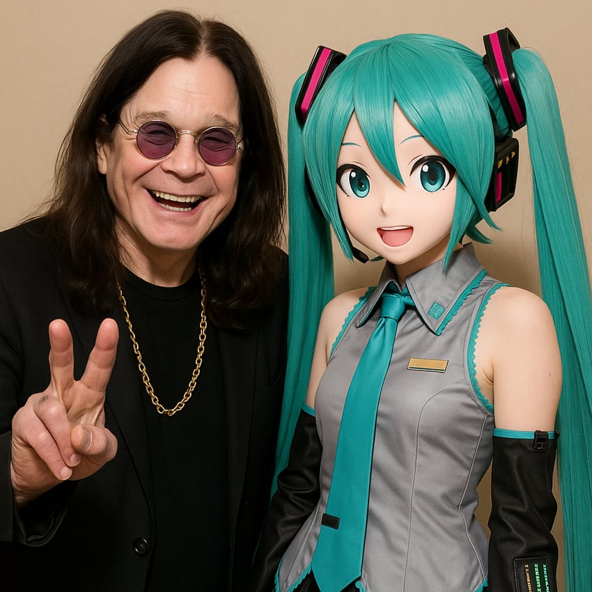 hatsune miku and ozzy osbourne (vocaloid and 1 more)