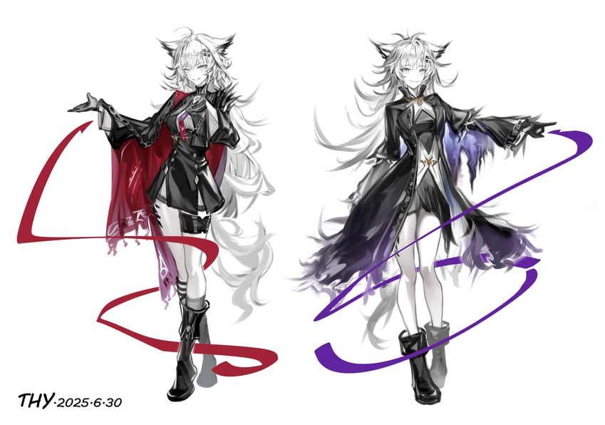 lappland and lappland the decadenza (arknights) drawn by sikadi_shigaoshou