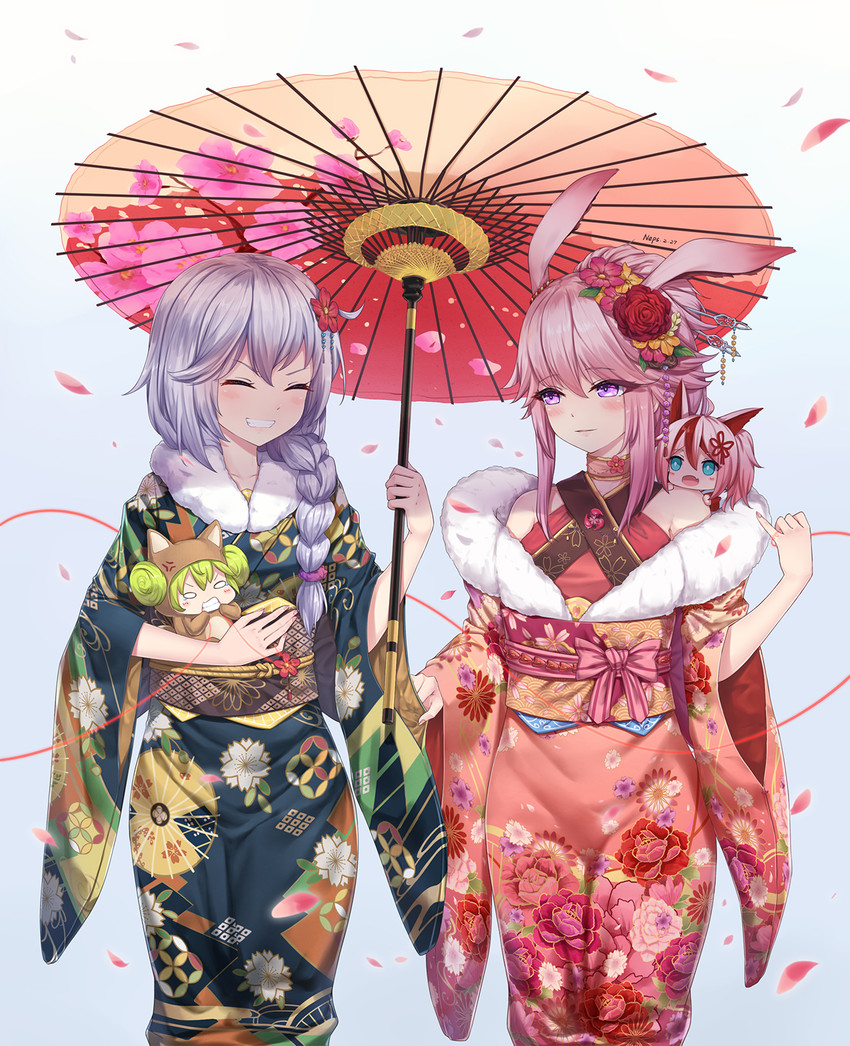 yae sakura, kallen kaslana, ai-chan, rin, and higokumaru (honkai and 1 more) drawn by neps-l