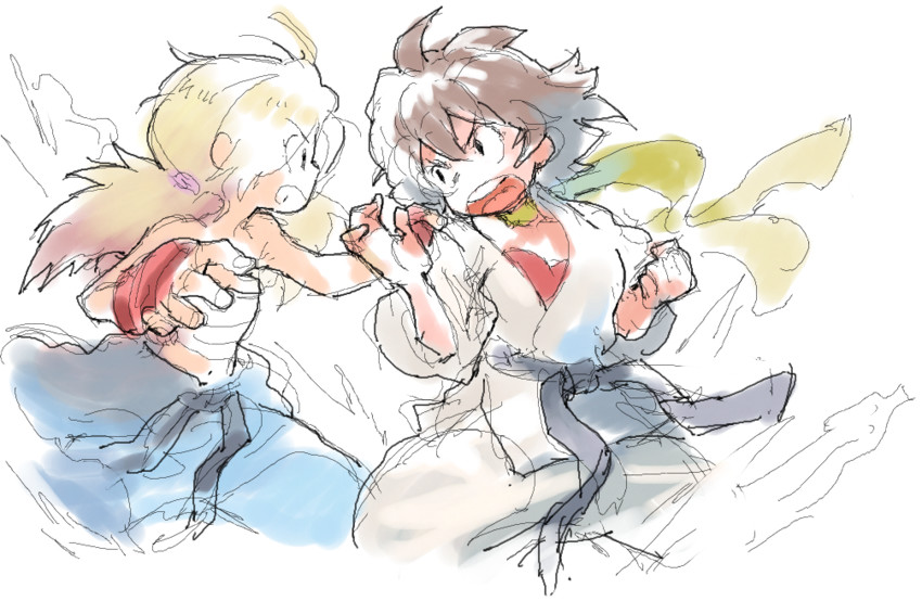 makoto, abel, and prototype abel (street fighter and 1 more) drawn by matsuda_(matsukichi)