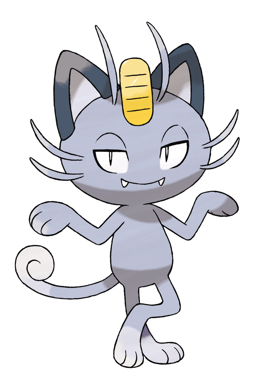 alolan meowth (pokemon) drawn by sugimori_ken