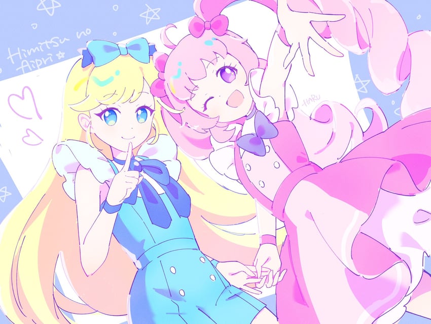 aozora himari and hoshikawa mitsuki (pretty series and 1 more) drawn by haru_(haru1bc6c4)