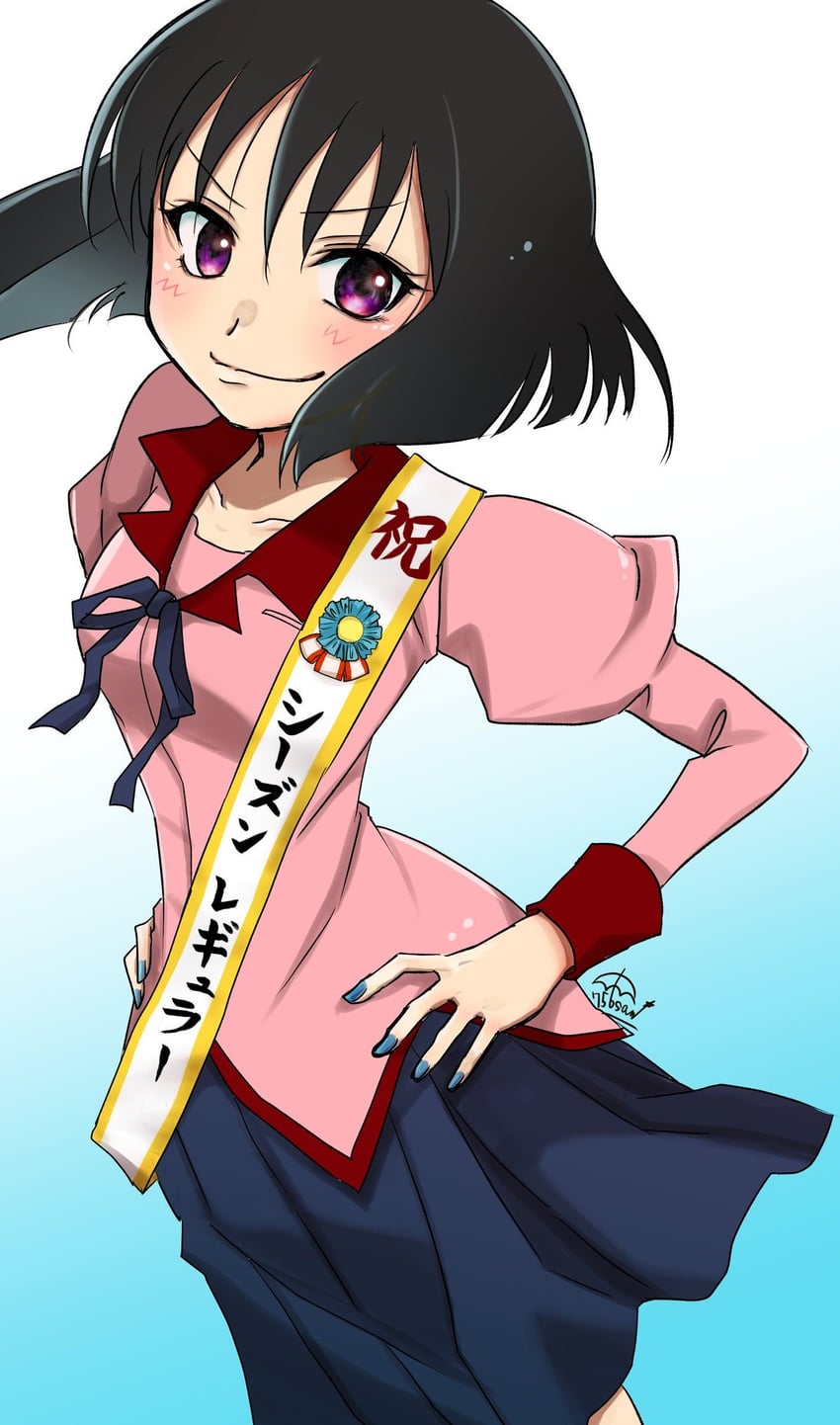 higasa seiu (monogatari and 1 more) drawn by 756san