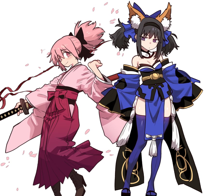akemi homura, kaname madoka, tamamo, okita souji, tamamo no mae, and 2 more (fate and 4 more) drawn by ebora