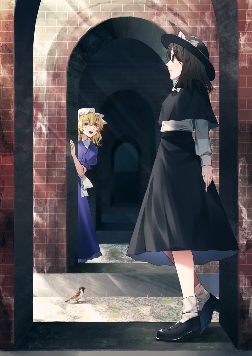 usami renko and maribel hearn (touhou) drawn by kaede_(mmkeyy)