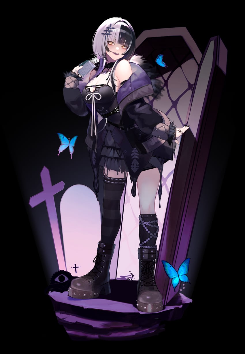 shiori novella (hololive and 1 more) drawn by shirajila_mui