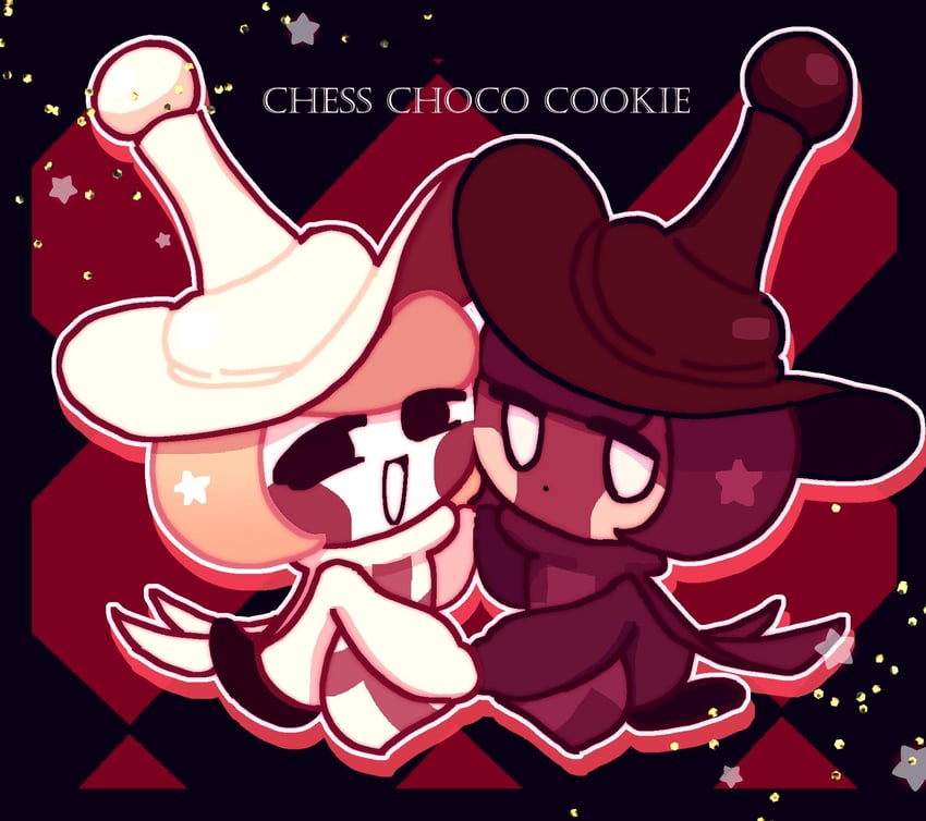 pawn white cookie and pawn black cookie (cookie run and 1 more) drawn by akibevillage