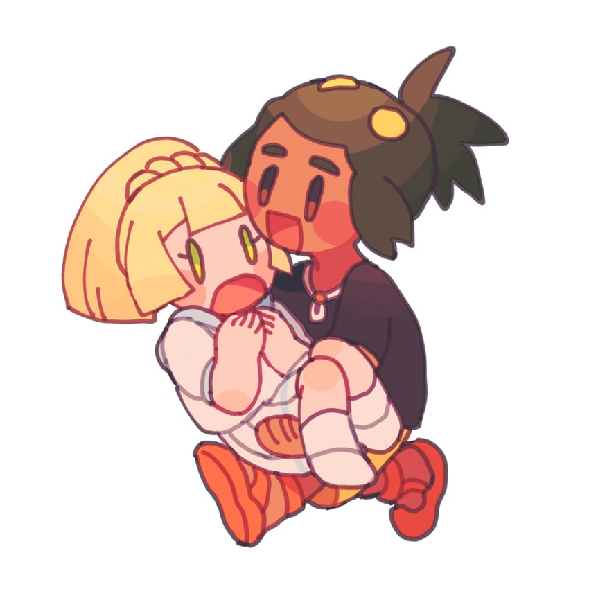 lillie and hau (pokemon and 1 more) drawn by sarami_(sa_rami30)