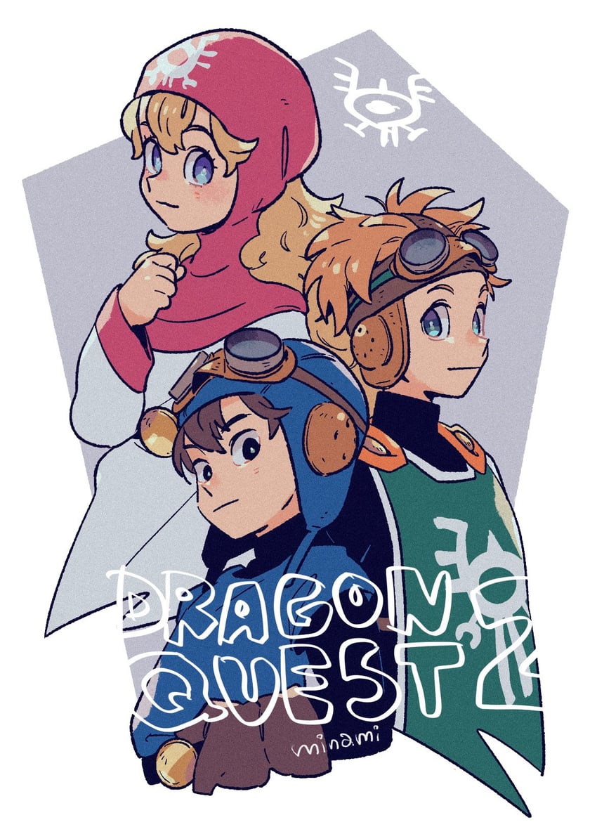 princess of moonbrook, prince of lorasia, and prince of samantoria (dragon quest and 1 more) drawn by dramatica
