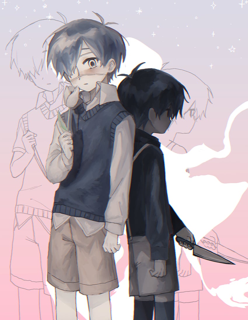 sunny and omori (omori) drawn by rou_(h_s_sinrin)