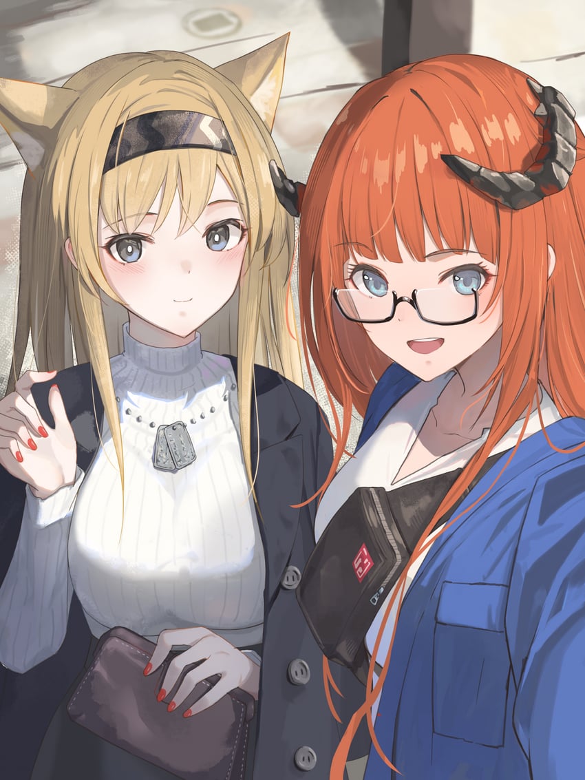 bagpipe and horn (arknights) drawn by 18_yen_coin