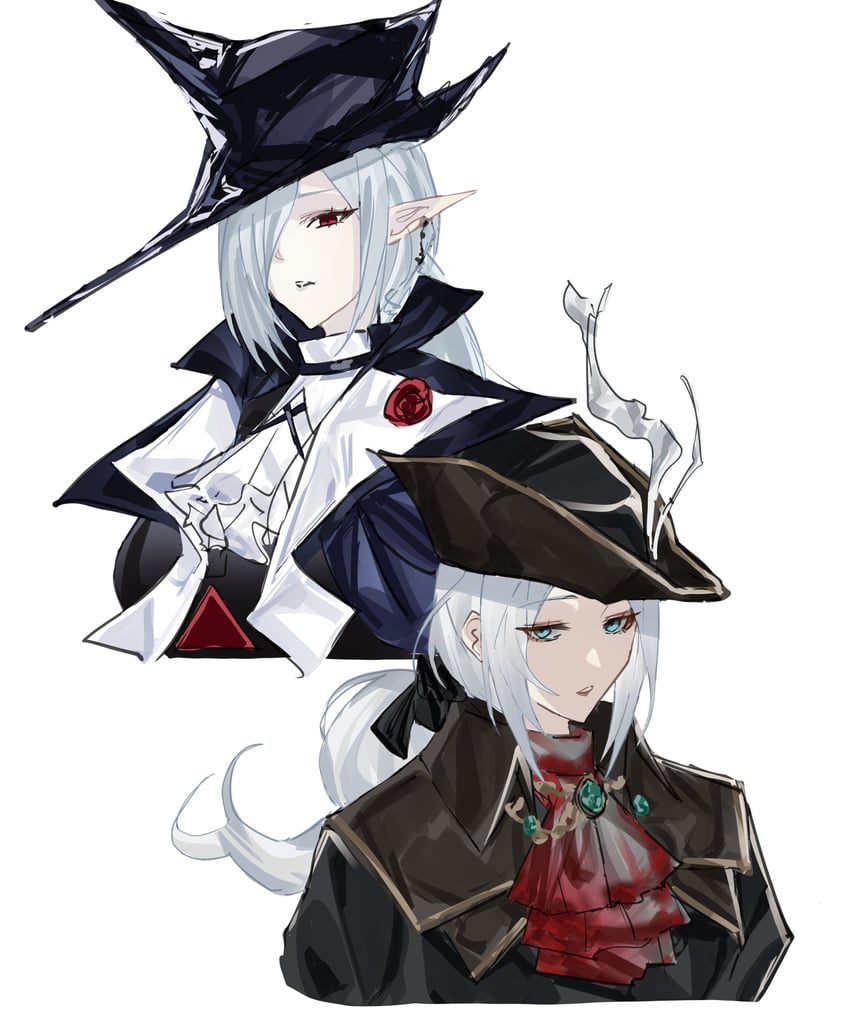 gladiia and lady maria of the astral clocktower (arknights and 1 more) drawn by yazu_(zoddiacz)