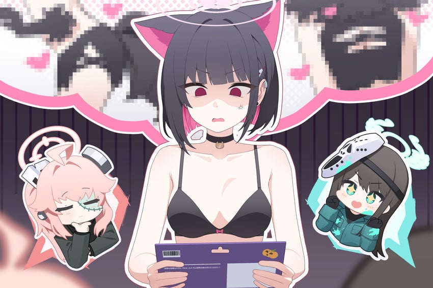 natsu, airi, and kazusa (blue archive) drawn by dong_ji