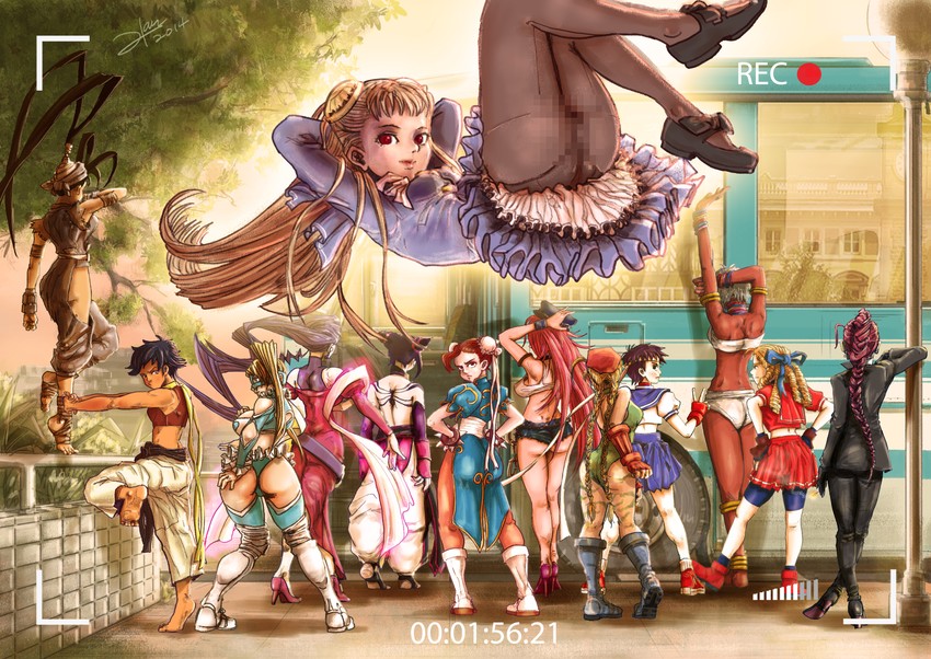 chun-li, cammy white, han juri, kasugano sakura, rainbow mika, and 8 more (street fighter and 3 more) drawn by sithsensui