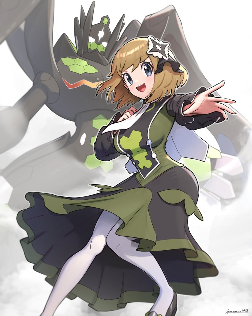 serena and zygarde (pokemon and 1 more) drawn by gonzarez