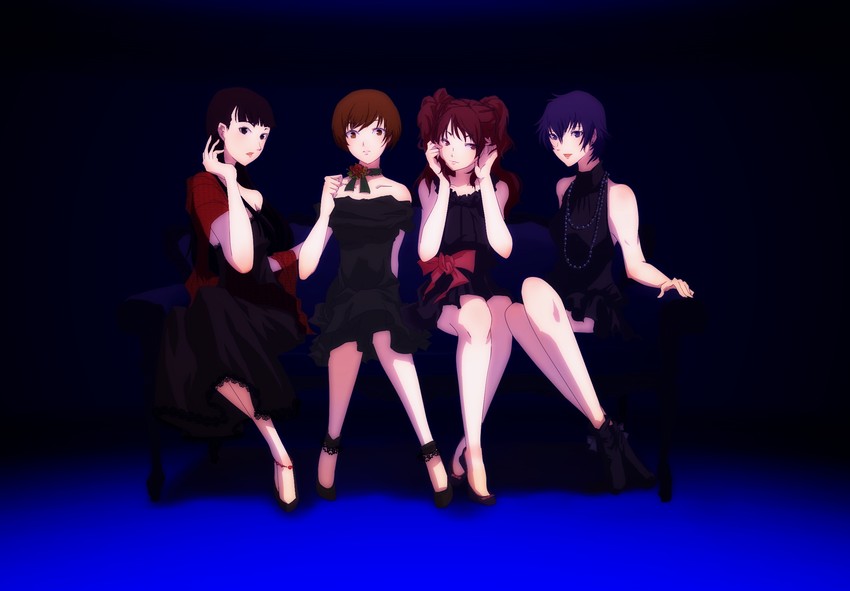 shirogane naoto, satonaka chie, kujikawa rise, and amagi yukiko (persona and 1 more) drawn by kknoe