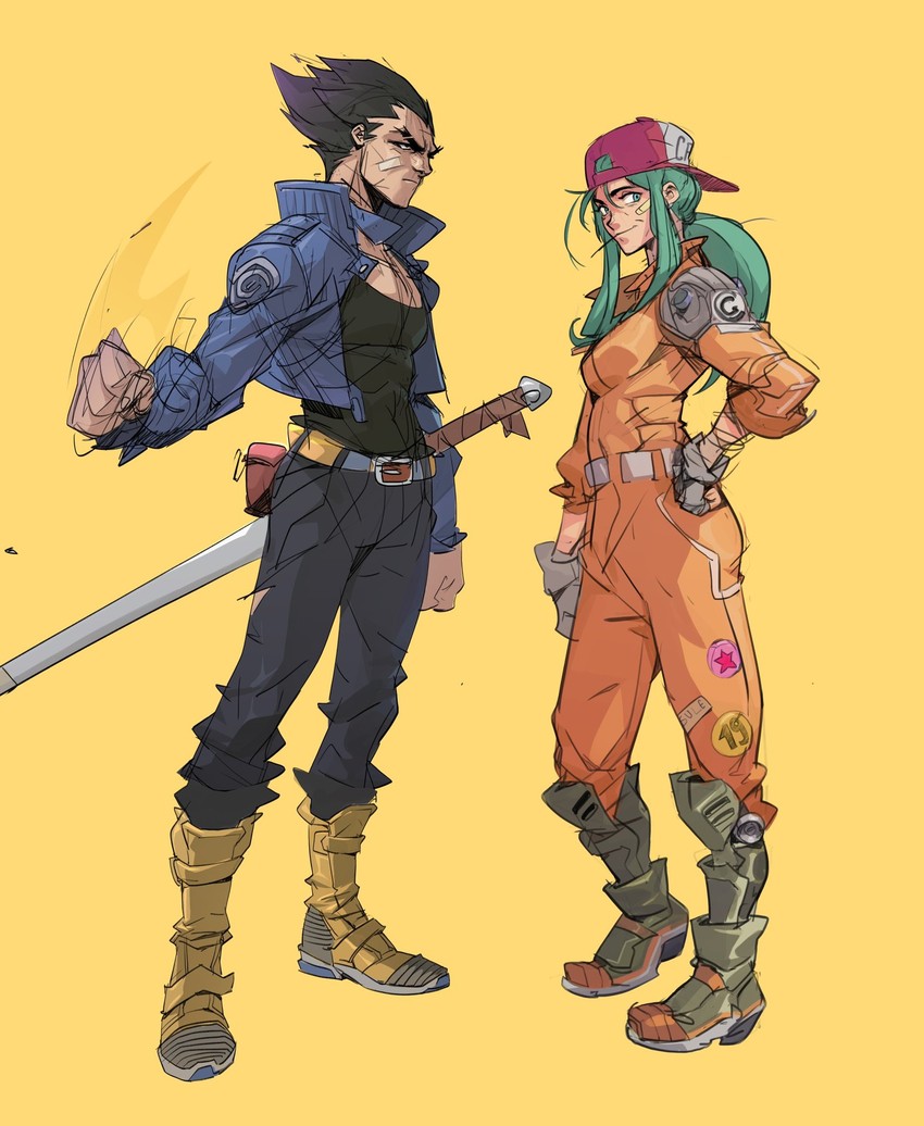 vegeta, bulma, and trunks (dragon ball and 1 more) drawn by hicham_habchi