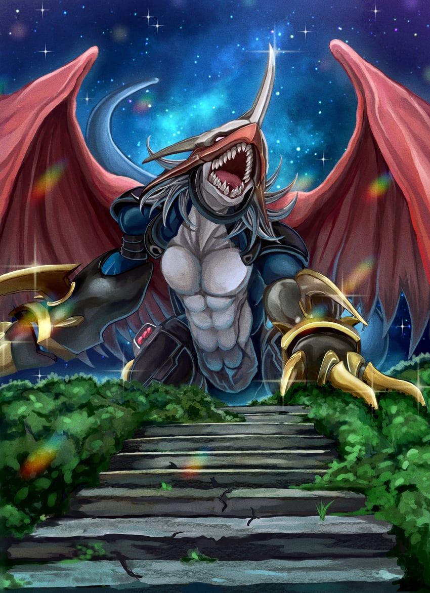 imperialdramon and imperialdramon dragon mode (digimon and 1 more) drawn by kou_(xcws3487)