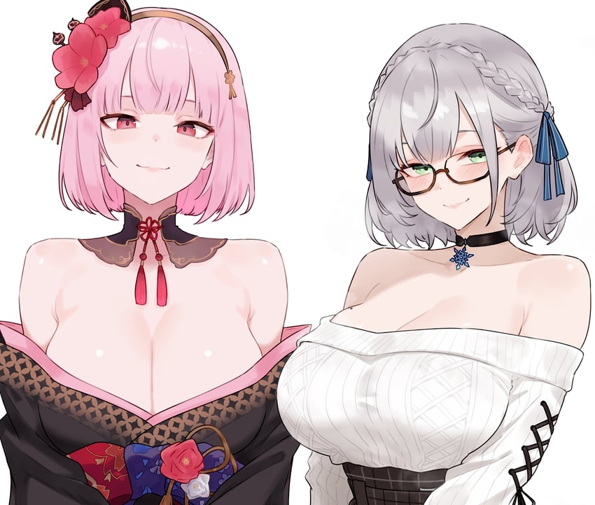mori calliope and shirogane noel (hololive and 1 more) drawn by bluefield