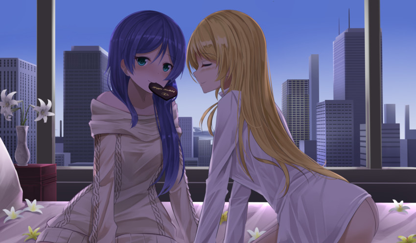tojo nozomi and ayase eli (love live! and 2 more) drawn by orein