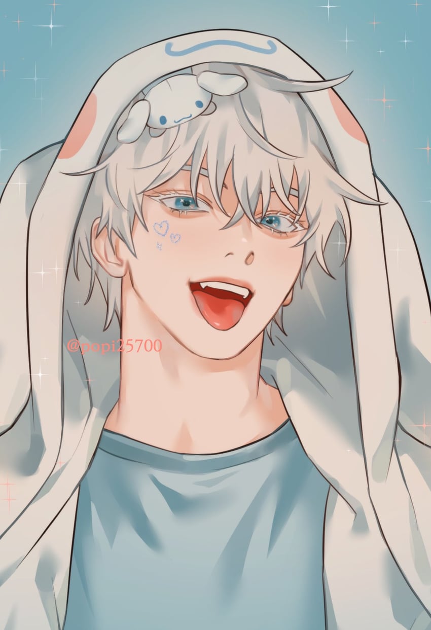 gojou satoru and cinnamoroll (jujutsu kaisen and 2 more) drawn by popi25700