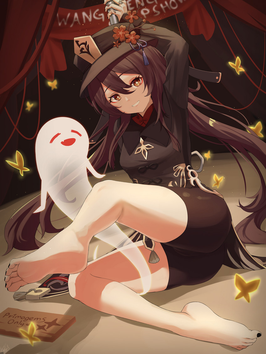 hu tao and boo tao (genshin impact) drawn by nev_(nevblindarts)