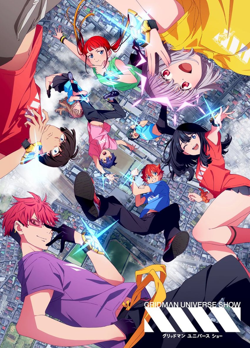 takarada rikka, shinjou akane, minami yume, hibiki yuuta, asanaka yomogi, and 4 more (gridman universe)