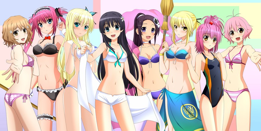 saten ruiko, kashiwazaki sena, hinamori amu, airi, matsumae ohana, and 4 more (toaru majutsu no index and 10 more) drawn by kenken