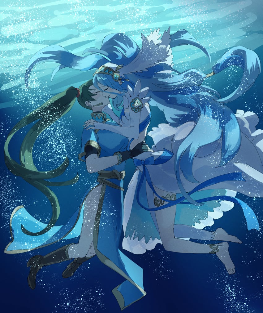 lyn and azura (fire emblem and 3 more) drawn by fusenryo