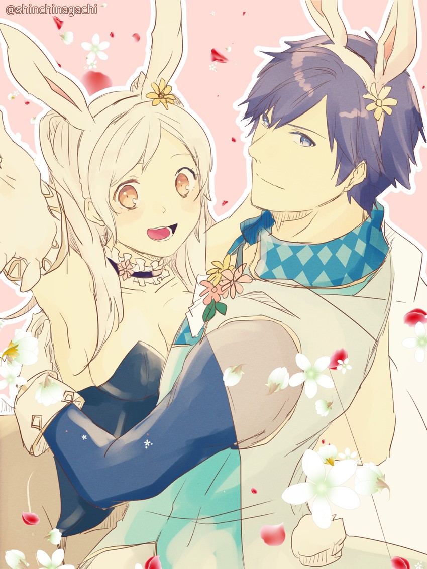 female robin and chrom (fire emblem and 2 more) drawn by nishimura_(shinchinagachi)
