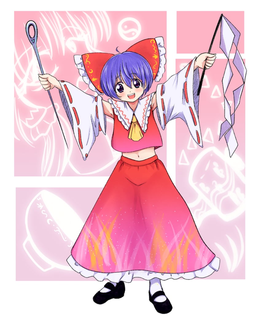 hakurei reimu and sukuna shinmyoumaru (touhou) drawn by dr._addamelech