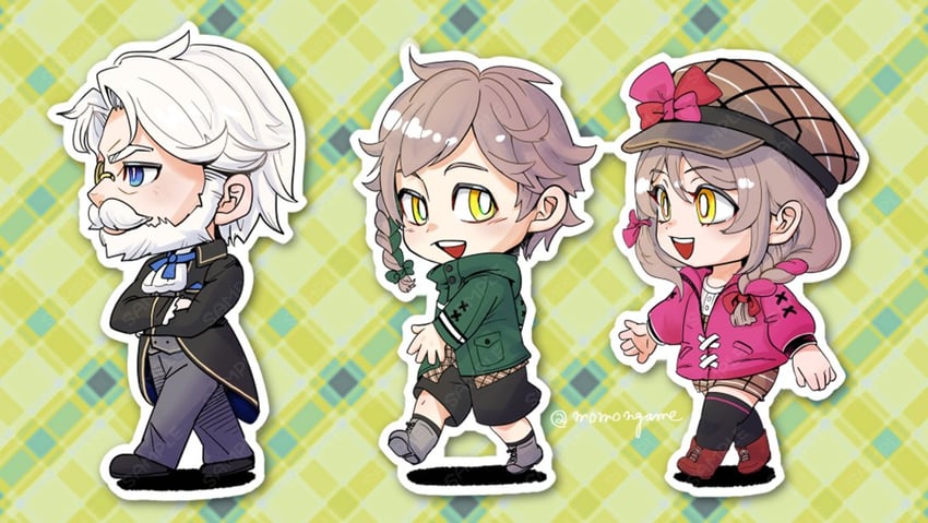 framme, clanne, and vander (fire emblem and 1 more) drawn by momongame_17
