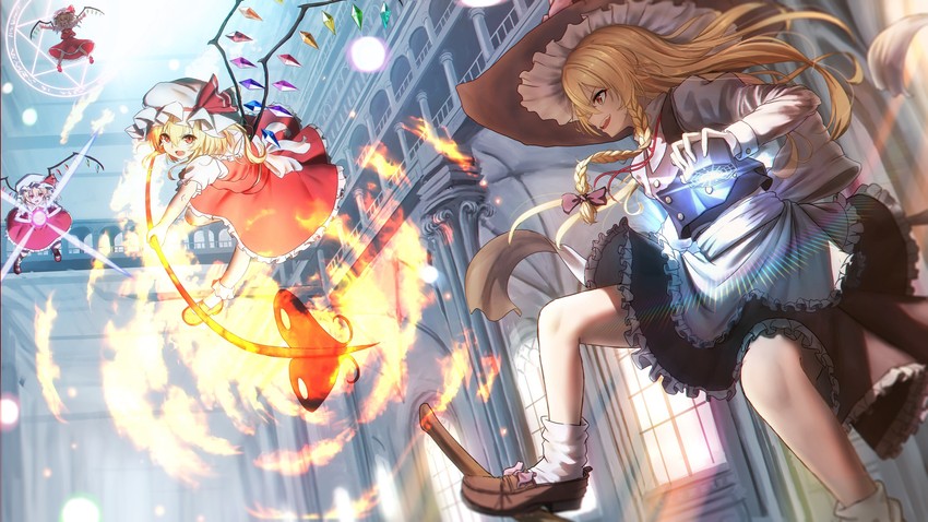 kirisame marisa and flandre scarlet (touhou and 1 more) drawn by teraguchi