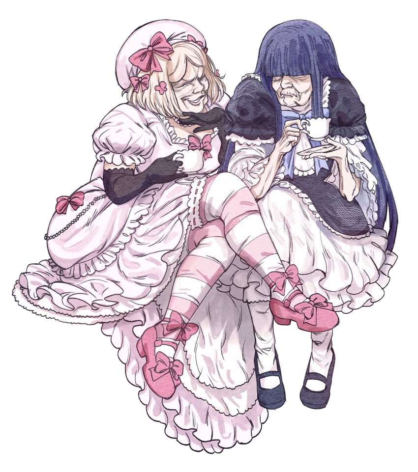 frederica bernkastel and lambdadelta (umineko no naku koro ni) drawn by katrinciart