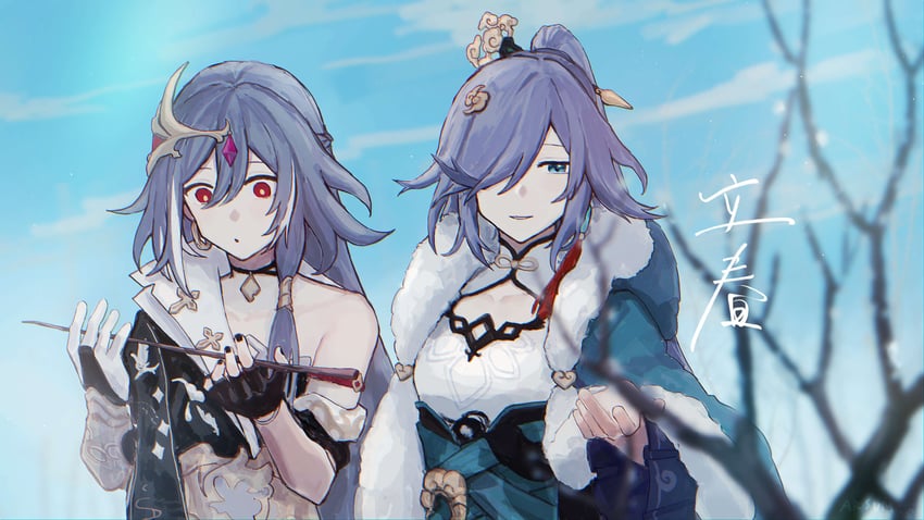 fu hua and herrscher of sentience (honkai and 1 more) drawn by arsum0731