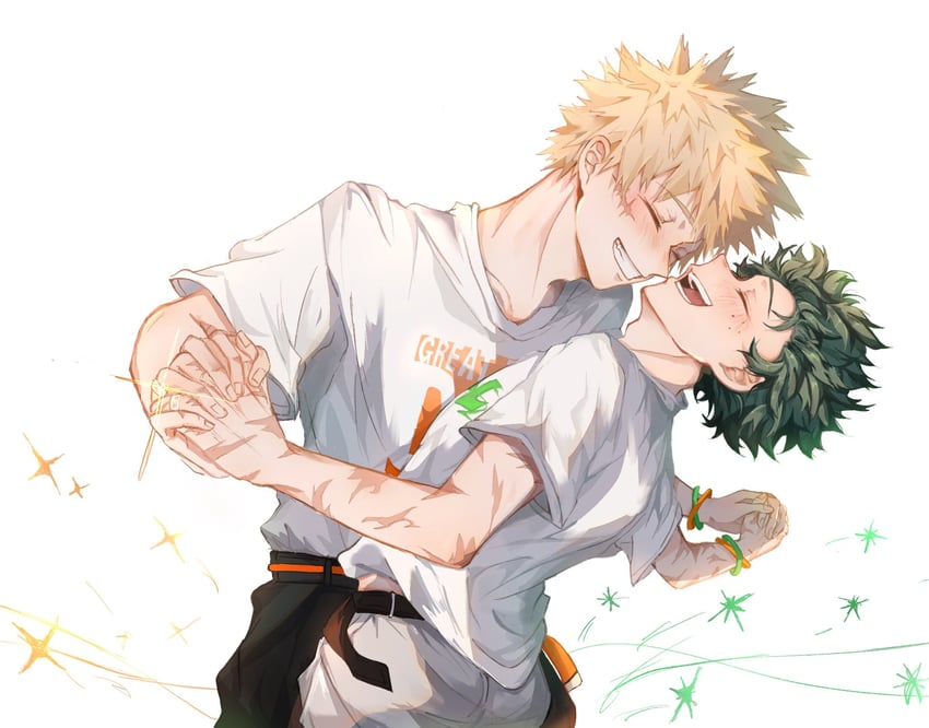 midoriya izuku and bakugou katsuki (boku no hero academia) drawn by yezei_0224