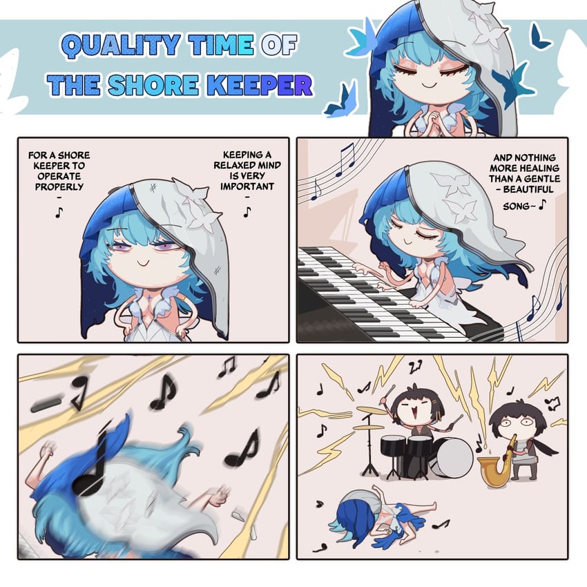 rover, female rover, male rover, and shorekeeper (wuthering waves) drawn by kinohara_kossuta