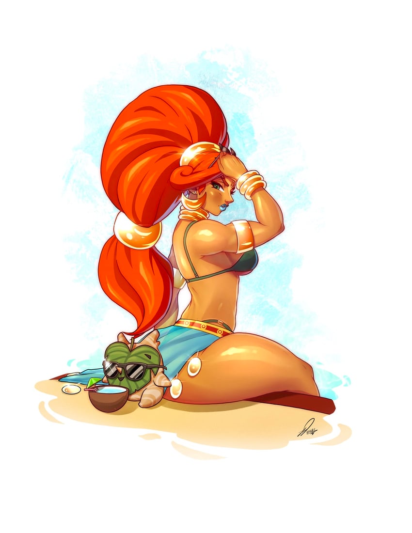 urbosa and korok (the legend of zelda and 1 more) drawn by kooj_artz