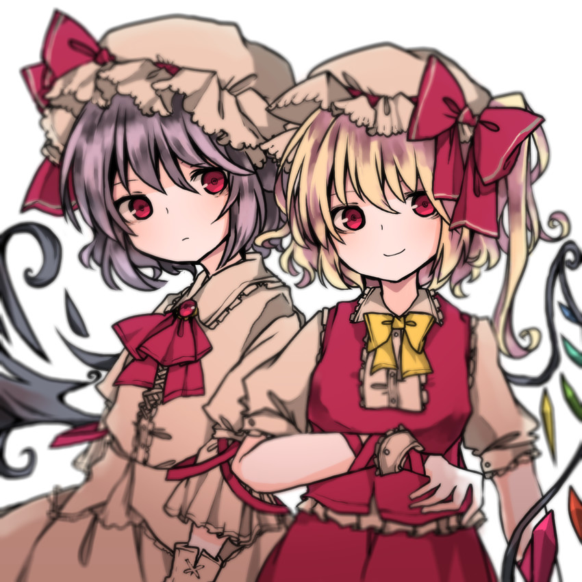 remilia scarlet and flandre scarlet (touhou) drawn by joou_heika_(precare_deum)
